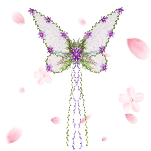 Mihauuke Erwachsene Elfenflügel | Realistische Flügel Für Kostüm | Festtagszubehör Für Gartenfest Bühnenauftritt Karneval von Mihauuke