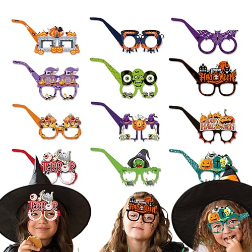 Mihauuke Halloween Brillen | 12 Stück Papier Neuheit Brille | Lustiges Kinder Brille Zubehör Für Halloween Cosplay Gruselhaus Musikfest Fotobox Mihauuke Halloween Brillen | 12 Stück Papier Neuheit Brille | Lustiges Kinder Brille Zubehör Für Halloween Cosplay Gruselhaus Musikfest Fotobox von Mihauuke