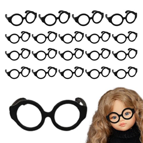 Mihauuke Puppenbrille,Minibrille für Puppen | Linsenlose Puppenbrille,Puppenbrillen, 20 kleine Brillen für 7–12 Zoll große Puppen, Puppenkostüm-Zubehör von Mihauuke