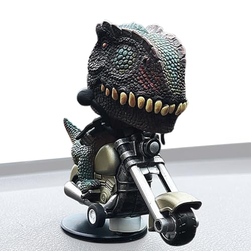 Mihauuke T-Rex Auto-Armaturenbrett-Figur,Tyrannosaurus Rex Auto-Figur - Auto-Dinosaurier-Drift-Ornament,Kreatives Dinosaurier-REIT-Motorrad-, neuartiges Auto-Dinosaurier-Ornament für die von Mihauuke