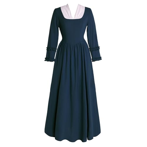 Kolonialkleid für Damen, Pionier-Kostüm, historische Kleidung, bescheidene Prärie-Kleider, Bürgerkriegskleid, Marineblau, Größe XL Kolonialkleid für Damen, Pionier-Kostüm, historische Kleidung, bescheidene Prärie-Kleider, Bürgerkriegskleid, Marineblau, Größe XL von Mikan Tsumiki