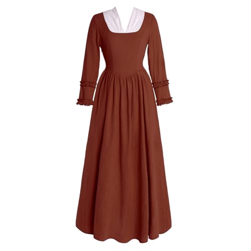 Mikan Tsumiki Kolonialkleid für Damen, Pionier-Kostüm, historische Kleidung, bescheidene Prärie-Kleider, Bürgerkriegskleid, Rostrot, Größe XL Mikan Tsumiki Kolonialkleid für Damen, Pionier-Kostüm, historische Kleidung, bescheidene Prärie-Kleider, Bürgerkriegskleid, Rostrot, Größe XL von Mikan Tsumiki