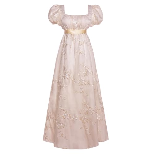 Mikan Tsumiki Regency-Kleider für Damen, exquisite Stickerei, Empire-Taille, Regency-Kleid, viktorianisches langes Ballkleid, Größe XXL von Mikan Tsumiki