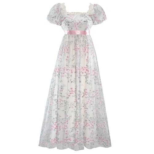 Mikan Tsumiki Rosafarbenes Regency-Kleid für Bridgerton für Damen, Spitze, Empire-Taille, viktorianisches Rokoko-Ballkleid, 1800er-Jahre-Kostüm, Größe XL Mikan Tsumiki Rosafarbenes Regency-Kleid für Bridgerton für Damen, Spitze, Empire-Taille, viktorianisches Rokoko-Ballkleid, 1800er-Jahre-Kostüm, Größe XL von Mikan Tsumiki