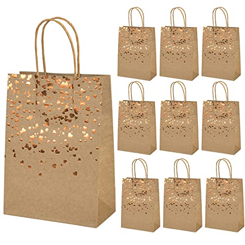 Mikihat 10 Stück Papiertüten mit Henkel,Geschenktüten aus Kraftpapier, Bronzing Kraft Tasche mit Gold Herz Verzierung, Party Geschenk Papiertüten für Partys, Hochzeiten, Feiern, Geschenktüten Mikihat 10 Stück Papiertüten mit Henkel,Geschenktüten aus Kraftpapier, Bronzing Kraft Tasche mit Gold Herz Verzierung, Party Geschenk Papiertüten für Partys, Hochzeiten, Feiern, Geschenktüten von Mikihat