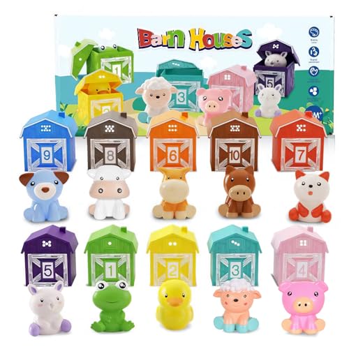 Montessori Baby Spielzeug 18 Monate-3 Jahre, 10PCS Bauernhof Spielzeug Lernspielzeug, mit Fingerpuppen für Kleinkinder, Zählen Passend Farbe Sortier, Stapelspielzeug Motorikspielzeug, für Kinder Montessori Baby Spielzeug 18 Monate-3 Jahre, 10PCS Bauernhof Spielzeug Lernspielzeug, mit Fingerpuppen für Kleinkinder, Zählen Passend Farbe Sortier, Stapelspielzeug Motorikspielzeug, für Kinder von Mikihat