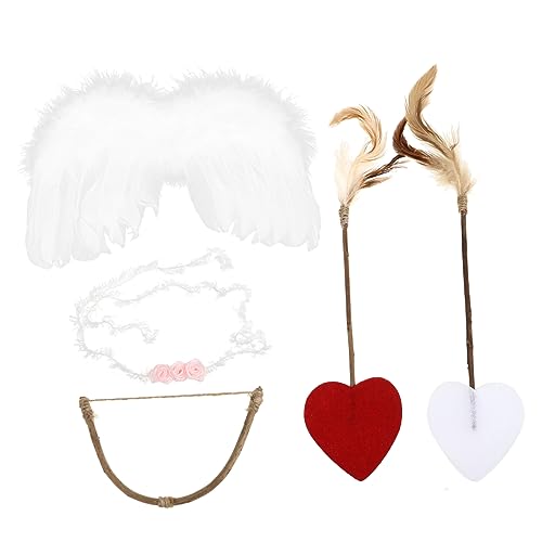 Mikikit 1 Satz Amor Flügel Babykleidung Amor-Kostüm für Mädchenkostüme das Geschenk Kleidung für neugeborene Jungen Flügel-Stirnband-Kit für Neugeborene Engelsflügel-Stirnband für Babys von Mikikit