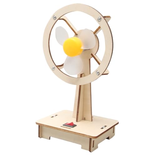Mikikit 1 Satz Kleine Holzlüfterspielzeug Wissenschaft Gebäude Stengel -Fan Baut Zusammen Zusammenbauen Handmontierter Beige Plastik von Mikikit