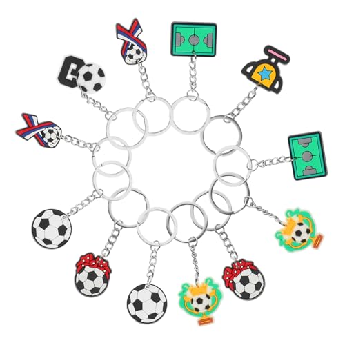 Mikikit 1 Satz Sportball Schlüsselanhänger Fußballgeschenke Schlüsselanhänger Rucksack Anhänger Kleiner Schlüsselanhänger Tragbarer Fußball Schlüsselanhänger Ring 35 Stück von Mikikit