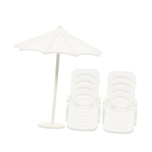 Mikikit 1 Satz Sun Regenschirm Beach Stuhl Set Set simuliertes Strandkorbmodell Miniatur-Puppenstuhl-Requisite Mini-Stuhl-Modell Mini-Liegestuhl-Modell Stuhlmodell Mini-Ornament Abs Weiß Mikikit 1 Satz Sun Regenschirm Beach Stuhl Set Set simuliertes Strandkorbmodell Miniatur-Puppenstuhl-Requisite Mini-Stuhl-Modell Mini-Liegestuhl-Modell Stuhlmodell Mini-Ornament Abs Weiß von Mikikit