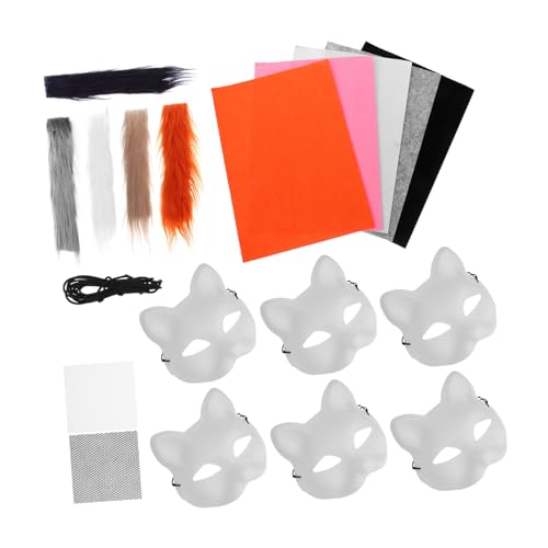 Mikikit 1 Satz Tiermasken Für Katzenmaske Zum Basteln Leere Katzenmaske Tierische Maske Maskenbau-kit Katzenmaskenset Weiße Plastikmaske Maskerade Maske Pvc Mikikit 1 Satz Tiermasken Für Katzenmaske Zum Basteln Leere Katzenmaske Tierische Maske Maskenbau-kit Katzenmaskenset Weiße Plastikmaske Maskerade Maske Pvc von Mikikit