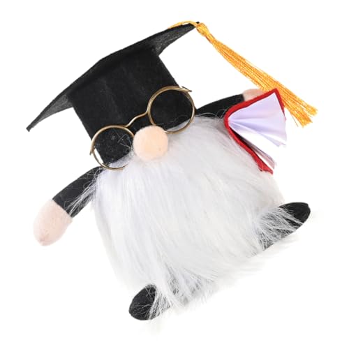 Mikikit 1 Stück Puppe Für Die Abschlusssaison Abschlussdekoration Abschluss 2021 Puppenornament Abschlussmütze Puppendeko Abschluss-gnom-Puppe Black Stoff von Mikikit