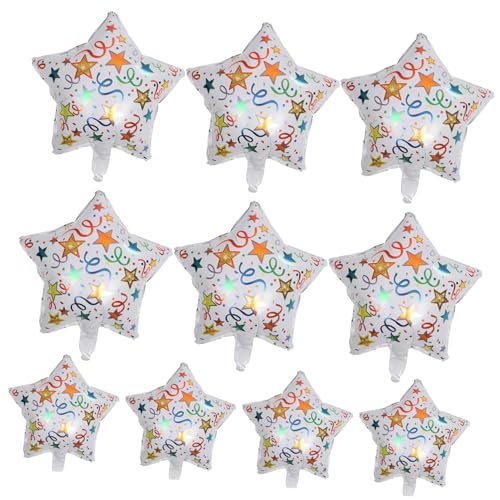 Mikikit 10 Stück Teiliges Aluminium Folien Stern Luftballon Stabile Luftdichte Partydeko für Neujahr Festliche Sternform Sicher und Langlebig Einfache Handhabung für Silvesterfeier Mikikit 10 Stück Teiliges Aluminium Folien Stern Luftballon Stabile Luftdichte Partydeko für Neujahr Festliche Sternform Sicher und Langlebig Einfache Handhabung für Silvesterfeier von Mikikit