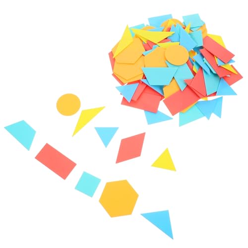 Mikikit 100 Stück Teiliges Lernspiel Geometrische Formen Pädagogische Mathematik Spielstücke für Formenerkennung Fördert Logisches und Feinmotorik Sicheres Design für Vorschule und von Mikikit