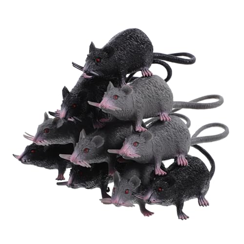 Mikikit 10Stücke Teiliges von Realistischen Gruseligen Rattenmodellen für Halloween Dekoration und Streiche Lebensechte Mittelgroße Mäuse für Spukhäuser und Partys Mikikit 10Stücke Teiliges von Realistischen Gruseligen Rattenmodellen für Halloween Dekoration und Streiche Lebensechte Mittelgroße Mäuse für Spukhäuser und Partys von Mikikit