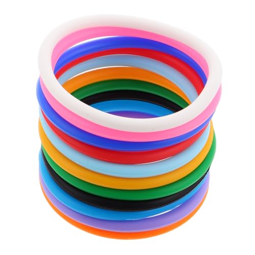 Mikikit 11 Stück Silikonarmband Schlüsselkettenarmbänder Schlüsselanhänger Für Damen Farbige Partyarmbänder Schlüssel Armband Armband Schlüsselarmband Bunte Silikonarmbänder Kieselgel von Mikikit