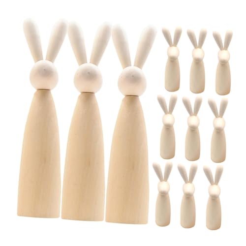 Mikikit 12 Stück Hasenkopf-Holzfigur unfertige Hasenpuppen unbemalte Hasenfigur Steckpuppen unvollendet Kaninchen-Skulptur Hasen-Steckfiguren Anbindung leer Puppenhaus malen hölzern Beige Mikikit 12 Stück Hasenkopf-Holzfigur unfertige Hasenpuppen unbemalte Hasenfigur Steckpuppen unvollendet Kaninchen-Skulptur Hasen-Steckfiguren Anbindung leer Puppenhaus malen hölzern Beige von Mikikit