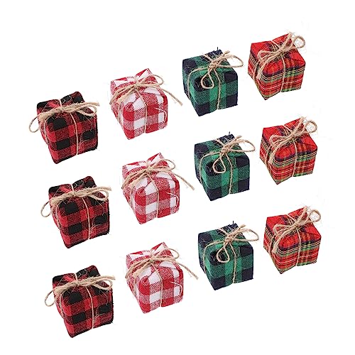Mikikit 12 Stück Teiliges Mini Geschenkbox Dekorative Weihnachtsanhänger in Rotweiß Rot Schwarz Rotgrün Festliche Tisch und Baumdekoration für Puppenhäuser und DIY Mikikit 12 Stück Teiliges Mini Geschenkbox Dekorative Weihnachtsanhänger in Rotweiß Rot Schwarz Rotgrün Festliche Tisch und Baumdekoration für Puppenhäuser und DIY von Mikikit