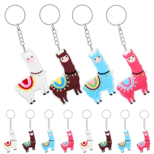 Mikikit 12Stücke Alpaka Schlüsselanhänger Cartoon Schlüsselanhänger Und Ästhetische Rucksack Anhänger Für Taschen Und Geldbörsen Niedliches Tierdesign von Mikikit
