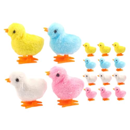 Mikikit 12Stücke Aufziehspielzeug Küken Lustige Plüsch Hühner für Haustiere zu Handhabendes Wind Up zu Ostern für Partys Gemischte von Mikikit