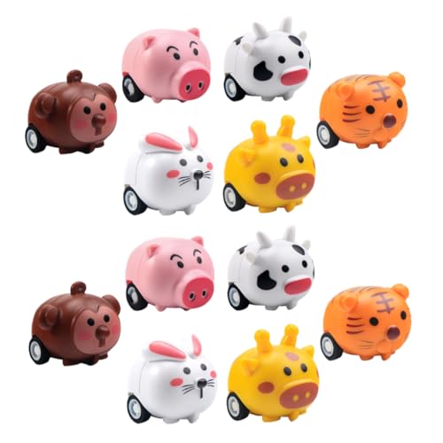 Mikikit 12Stücke Mini Spielzeugautos für Niedliche Cartoon Tierdesigns Einfaches Rückziehspielzeug Partygeschenke für Kleinkinder Jungen und Fördert Mikikit 12Stücke Mini Spielzeugautos für Niedliche Cartoon Tierdesigns Einfaches Rückziehspielzeug Partygeschenke für Kleinkinder Jungen und Fördert von Mikikit