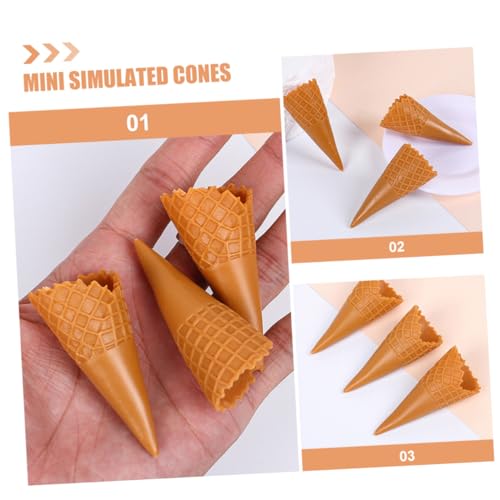 Mikikit 15 Stück Teiliges Mini Eistüten Charm Realistische Leere Eiscreme für DIY Schmuck Handyhüllen Dekoration und Bastelprojekte Süße Telefon Case Accessoires von Mikikit