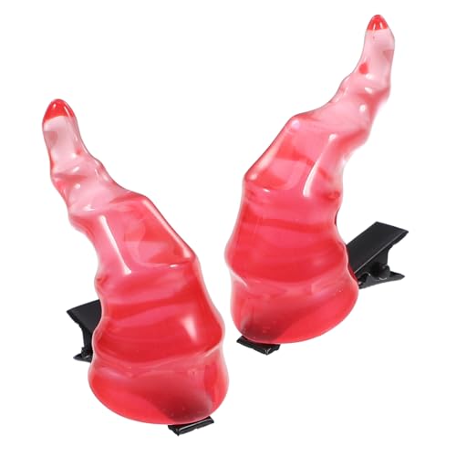 Mikikit 1Paar Teufel Horn Haarspangen Halloween Haarklammern für Cosplay und Partys Transparente Rote Haarschmuck für Kreative und Beeindruckende Looks Mikikit 1Paar Teufel Horn Haarspangen Halloween Haarklammern für Cosplay und Partys Transparente Rote Haarschmuck für Kreative und Beeindruckende Looks von Mikikit