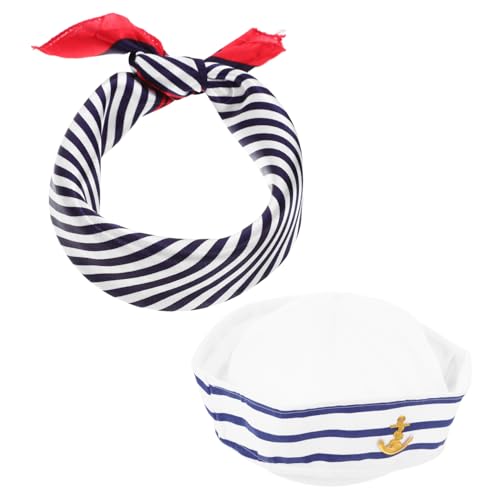 Mikikit 1Satz Cosplay Wasser Kapitänshut Schal Kostüm für Halloween Party Teiliges Zubehör für Matrosen Rollenspiele Klassischer Look Langlebig Mikikit 1Satz Cosplay Wasser Kapitänshut Schal Kostüm für Halloween Party Teiliges Zubehör für Matrosen Rollenspiele Klassischer Look Langlebig von Mikikit