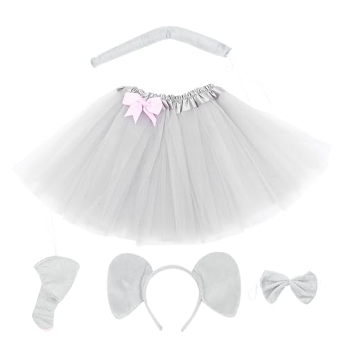 Mikikit 1Satz Elefantennase Kostüm mit Haarband Rock Tierkostüm Requisite für Karneval Halloween Wiederverwendbare für Unvergessliche Auftritte Mikikit 1Satz Elefantennase Kostüm mit Haarband Rock Tierkostüm Requisite für Karneval Halloween Wiederverwendbare für Unvergessliche Auftritte von Mikikit