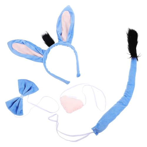 Mikikit 1Satz Eselkostüm Zubehör Teiliges mit Stirnband Nase Fliege für Halloween Tierkostüm Partys für Erwachsene Mikikit 1Satz Eselkostüm Zubehör Teiliges mit Stirnband Nase Fliege für Halloween Tierkostüm Partys für Erwachsene von Mikikit
