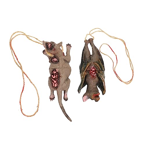 Mikikit 1Satz Gruselige Tierdekoration für Halloween Teiliges mit Lebensechten Ratten und Fledermäusen für Partys Streichspielzeuge und Schaurige von Mikikit