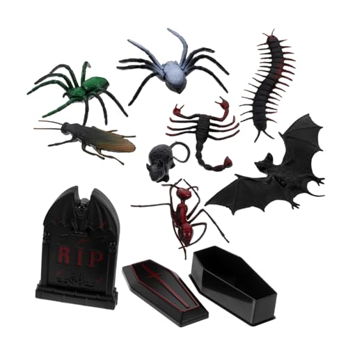 Mikikit 1Satz Halloween Dekoration Grabsteine und Tierfiguren für Puppenhaus und DIY Projekte Langlebig und Detailreich für Gruselige Partys und Garten Deko von Mikikit