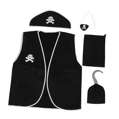 Mikikit 1Satz Halloween Piratenkostüm mit Hut Weste und Hakenhand für Cosplay und Mottopartys Teiliges Kostümset für Erwachsene Mikikit 1Satz Halloween Piratenkostüm mit Hut Weste und Hakenhand für Cosplay und Mottopartys Teiliges Kostümset für Erwachsene von Mikikit