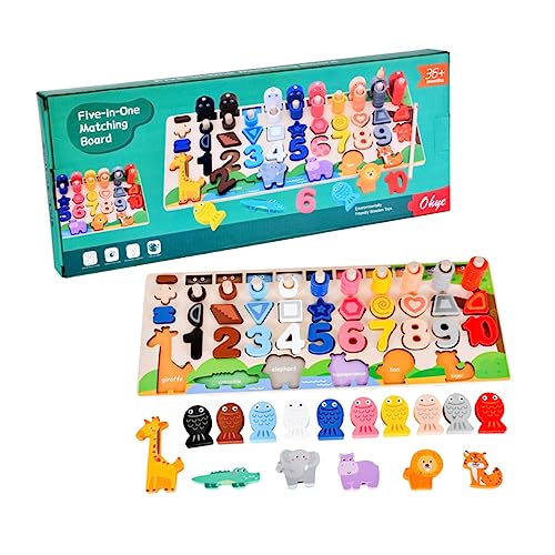 Mikikit 1Satz Holzspielzeug für Lernspielzeug mit Passenden Formen Kreatives Puzzle für Frühes Lernen für Jahre Fördert und Kreativität von Mikikit