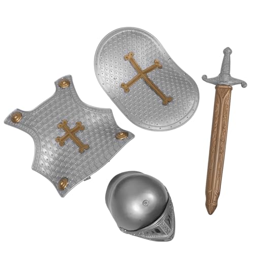 Mikikit 1Satz Kostümset Mittelalter mit Schild Zubehör für Jungen für Cosplay Rollenspiel Fasching Langlebig Sicher für Stundenlangen Spielspaß von Mikikit