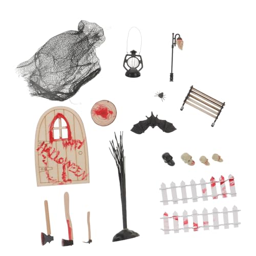 Mikikit 1Satz Mini Halloween Miniaturen Teiliges Zubehör für Puppenhäuser Halloween Dekoration für Mini und Bastelprojekte Stilvolles Design für Gruselatmosphäre von Mikikit