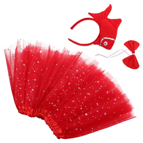 Mikikit 1Satz Plüsch Fischkostüm mit Fischstirnband und Rock Meereskreaturen Outfit für Partys Halloween und Rollenspiele Bequemes und Charmantes Design Mikikit 1Satz Plüsch Fischkostüm mit Fischstirnband und Rock Meereskreaturen Outfit für Partys Halloween und Rollenspiele Bequemes und Charmantes Design von Mikikit