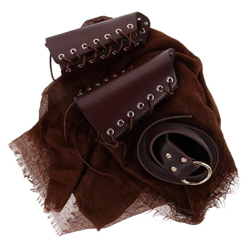 Mikikit 1Satz Ritter Kostümzubehör mit Umhang Gürtel und Armschienen Mittelalterliches Cosplay Accessoire für Halloween und Festivals aus PU und Elegant und Langlebig Mikikit 1Satz Ritter Kostümzubehör mit Umhang Gürtel und Armschienen Mittelalterliches Cosplay Accessoire für Halloween und Festivals aus PU und Elegant und Langlebig von Mikikit