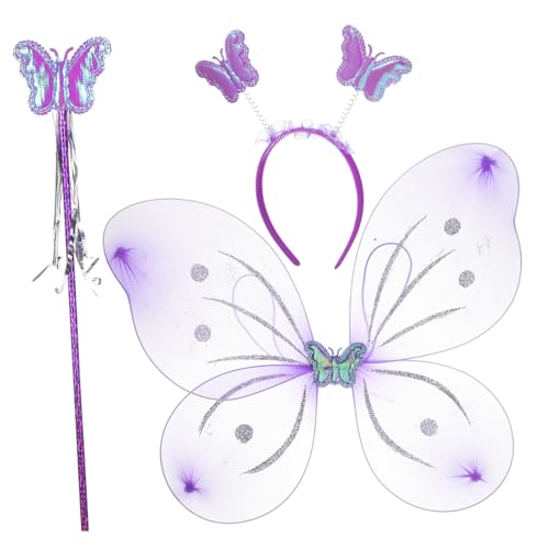 Mikikit 1Satz Schmetterlingsflügel für Kostümflügel mit Zauberstab Vielseitig Einsetzbar für Geburtstagsfeiern Karneval Halloween für Kreative Kinderaktivitäten Mikikit 1Satz Schmetterlingsflügel für Kostümflügel mit Zauberstab Vielseitig Einsetzbar für Geburtstagsfeiern Karneval Halloween für Kreative Kinderaktivitäten von Mikikit