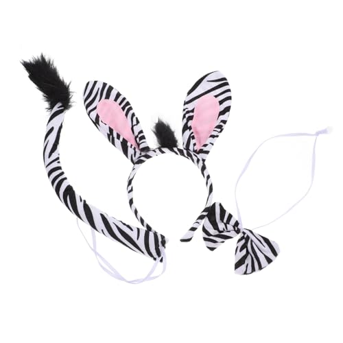 Mikikit 1Satz Zebra Kostüm mit Stirnband Fliege und Teiliges Cosplay Zubehör für Halloween Karneval und Tierpartys für Erwachsene Mikikit 1Satz Zebra Kostüm mit Stirnband Fliege und Teiliges Cosplay Zubehör für Halloween Karneval und Tierpartys für Erwachsene von Mikikit
