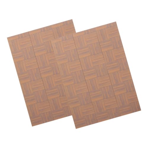 Mikikit 2 Stück Doll House Mini Selbst Kleber Bodenaufkleber Streifen Mädchen Simulieren Miniatur Texturiert Minis Modern Diele Lackierbar Selbstklebendes Papier von Mikikit