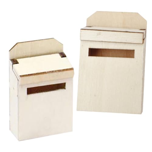 Mikikit 2 Stück Mini -Modellschmuck Mini-Briefkasten Puppenhausmöbel Miniatur-Briefkastenfigur Postfach im Mikro-Landschaftsformat Mini-Briefkästen für Holz Beige Mikikit 2 Stück Mini -Modellschmuck Mini-Briefkasten Puppenhausmöbel Miniatur-Briefkastenfigur Postfach im Mikro-Landschaftsformat Mini-Briefkästen für Holz Beige von Mikikit