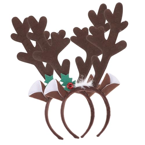 Mikikit 2 Stück Niedliches Teiliges Hirschgeweih Haarband Dekoratives Komfortables Stirnband für Weihnachten Cosplay Party Geburtstagsfeier Festliche Kopfbedeckung für Damen und Mädchen Mikikit 2 Stück Niedliches Teiliges Hirschgeweih Haarband Dekoratives Komfortables Stirnband für Weihnachten Cosplay Party Geburtstagsfeier Festliche Kopfbedeckung für Damen und Mädchen von Mikikit