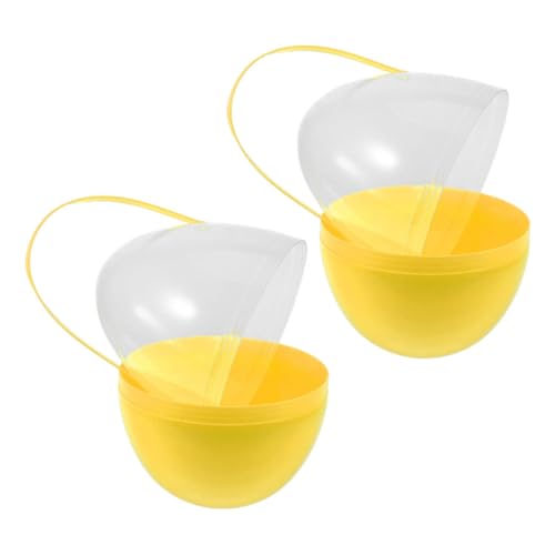 Mikikit 2 Stück Ostereier Osterkorb Dekorative Eier Spielzeugeier eiförmiger Behälter ostern thema party gefallen Jumbo-Plastik-Eier Plastikeier für pp Yellow Mikikit 2 Stück Ostereier Osterkorb Dekorative Eier Spielzeugeier eiförmiger Behälter ostern thema party gefallen Jumbo-Plastik-Eier Plastikeier für pp Yellow von Mikikit