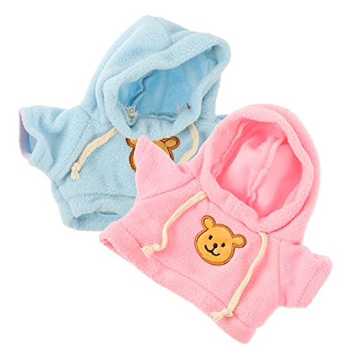 Mikikit 2 Stück Teiliges Austauschbare Puppenkleidung für Plüschbären Waschbare Baumwollkleidung in Rosa und Blau Komfortabel und Langlebig Geeignet für Kuscheltiere von Mikikit
