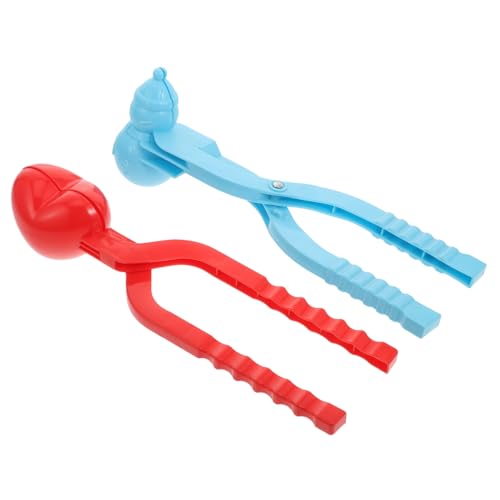 Mikikit 2 Stück Teiliges Formwerkzeug mit Langem Griff Herz und Schneemannform Praktische Schnee Clipper für Winterspiele Kinderfreundlich Einfache Herstellung Perfekter Zufällige Farbe von Mikikit