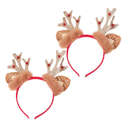 Mikikit 2 Stück Weihnachtlicher Rentier Haarreif Teiliges Goldfarbenes Geweih Stirnband Festliches Haarschmuck Accessoire für Erwachsene Weihnachtsfeier Kostüm Dekoration Mikikit 2 Stück Weihnachtlicher Rentier Haarreif Teiliges Goldfarbenes Geweih Stirnband Festliches Haarschmuck Accessoire für Erwachsene Weihnachtsfeier Kostüm Dekoration von Mikikit