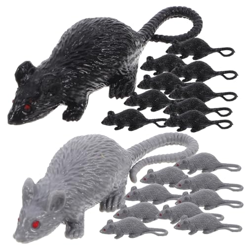 Mikikit 20Stücke Halloween Deko Ratten aus Kunststoff Realistische Gefälschte Mäuse für Streiche und Grusel Events Wiederverwendbar für Partys und Spukhäuser Mikikit 20Stücke Halloween Deko Ratten aus Kunststoff Realistische Gefälschte Mäuse für Streiche und Grusel Events Wiederverwendbar für Partys und Spukhäuser von Mikikit