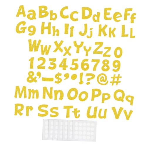 Mikikit 216 Stück Teiliges Glitzer Buchstaben und Zahlen aus Dickem Papier für Pinnwanddekoration Kreative DIY Kunst Party und Klassenzimmer Deko Leuchtendes Alphabet für Zuhause und Büro von Mikikit