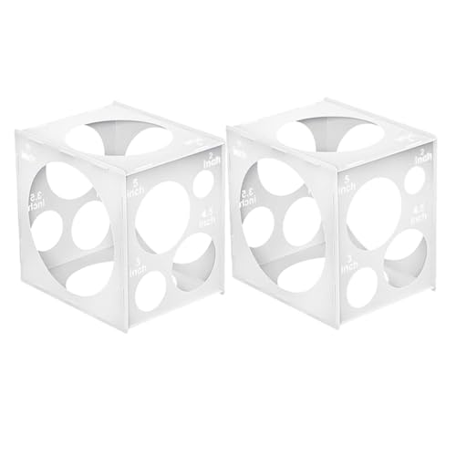 Mikikit 2Er-Packung Ballonmessbox Ballonlineal Größenmesser Ballonzubehör Hochzeitsballonboxen Ballonboxen schwarz Ballontaschen für den Transport extra groß PVC Weiß von Mikikit